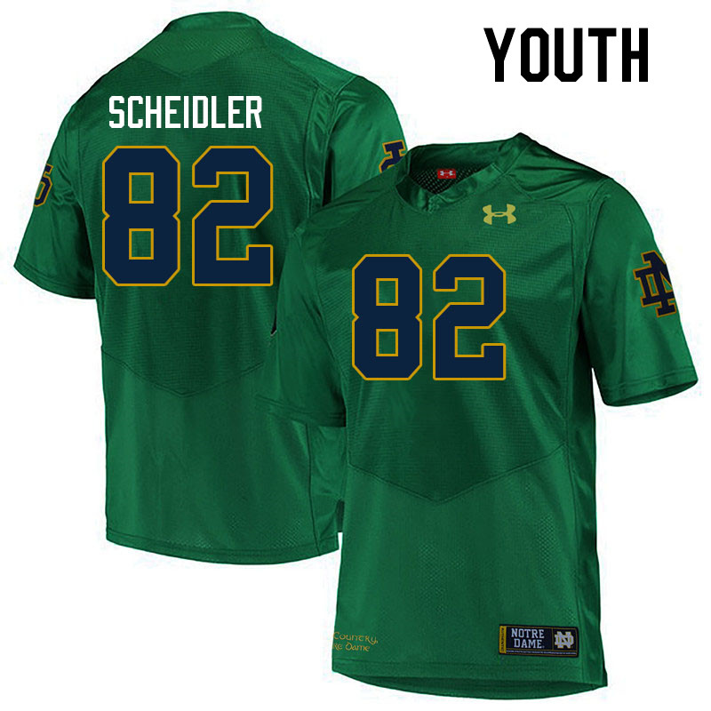 Youth #82 Leo Scheidler Notre Dame Fighting Irish College Football Jerseys Stitched-Green - Click Image to Close